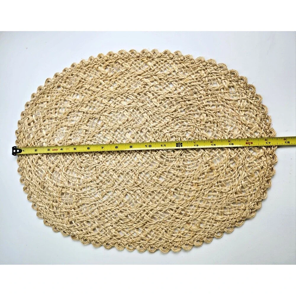 BOHO Placemats MCM DECOR TABLE MAT Wicker Natural Straw Rattan Vintage Set of 5